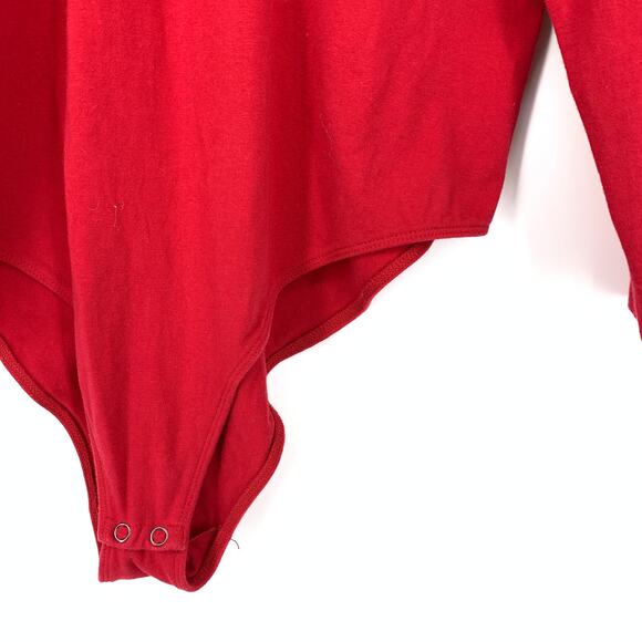 Torrid V-Neck Long Sleeve Bodysuit Womens Size 3X Red Stretch - Picture 4 of 5